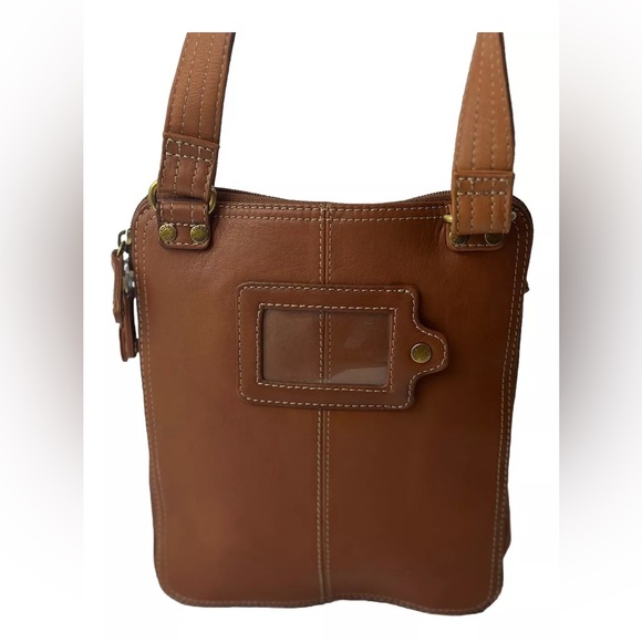 Fossil Brown crossbody bag leather Vintage Double Zip Flap Travel Purse Magnetic - Picture 5 of 15